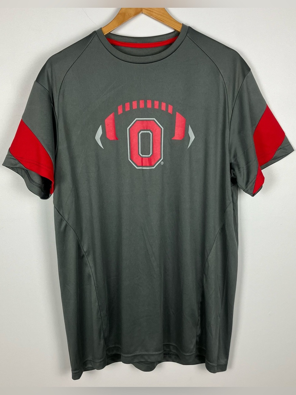 Ohio State Buckeyes Varsity Athletic T-Shirt Gray Red XL Football Graphic